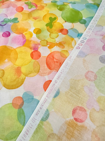 LAST 1/2m: Modern Fabric Quilt Cotton ‘Glee’ Tamara Kate for Michael Miller Bubbles Butterflies 112cm Wide