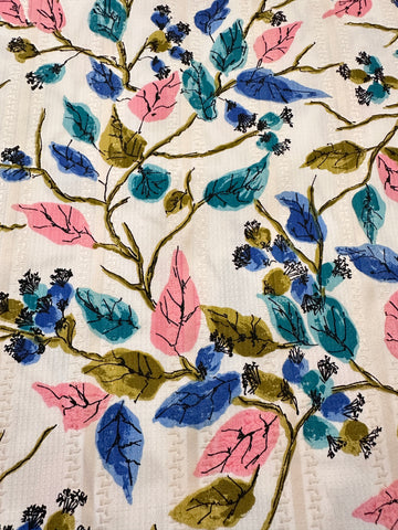 LAST PIECE Vintage Fabric 1960s? 50s? Super Special Legler Italy Textured Cotton 88cm x 50cm