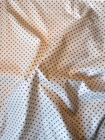 Modern? Vintage 80s? Fabric Sweet Tiny Dark Lavender Dots on Cream Quilt Cotton 112cm Wide