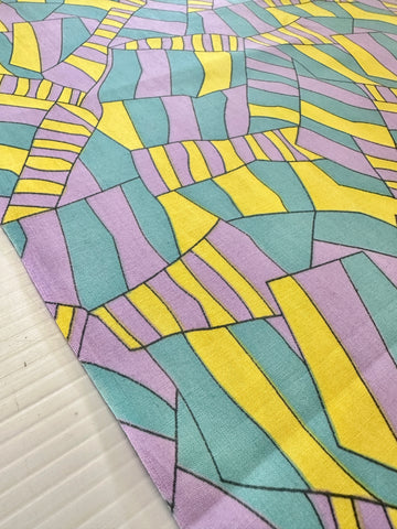 Vintage Fabric 1960s Pure Abstraction Mod Cotton 88cm Wide