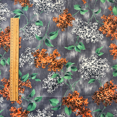 REMNANT Vintage Fabric Crisp Cotton 1950s MCM 44cm x 44cm