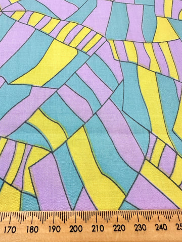 Vintage Fabric 1960s Pure Abstraction Mod Cotton 88cm Wide