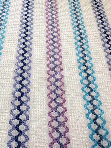 Vintage Fabric 60s 70s Cotton Fancy Weave Waves 86cm Wide