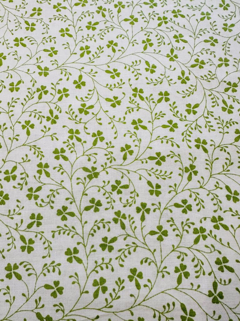 FAT QUARTER: Vintage Fabric 1980s Laura Ashley Green Leaf 50cm x 50cm