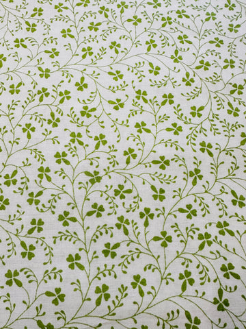 FAT QUARTER: Vintage Fabric 1980s Laura Ashley Green Leaf 50cm x 50cm