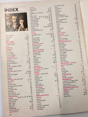 SEWING FOR MEN & BOYS: Simplicity Wardrobe Guide 1974 Techniques Instructions