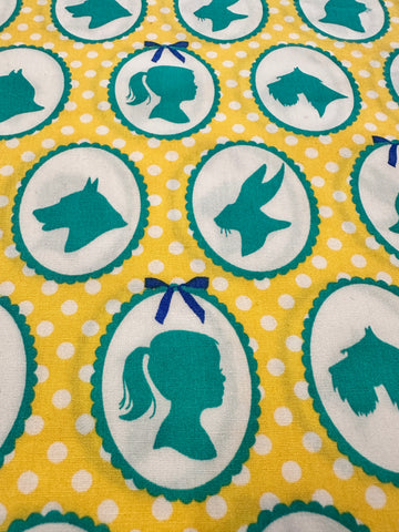 Modern Fabric 2013 Lisette Liesl & Co Yellow Teal Cotton Poplin 108cm x 50cm