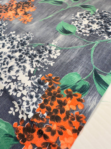REMNANT Vintage Fabric Crisp Cotton 1950s MCM 44cm x 44cm