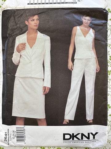 JACKET, TOP, SKIRT, & PANTS: Vogue American Designer Sewing Pattern DKNY Donna Karan 2002 Size 12-14-16 Complete FF *2641