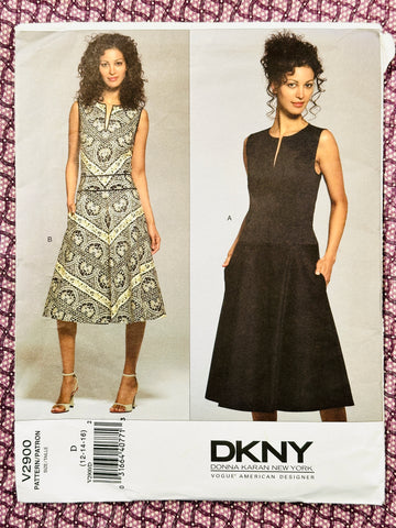 DRESS: Vogue American Designer Sewing Pattern DKNY Donna Karan 2006 Size 12-14-16 Complete Uncut *V2990