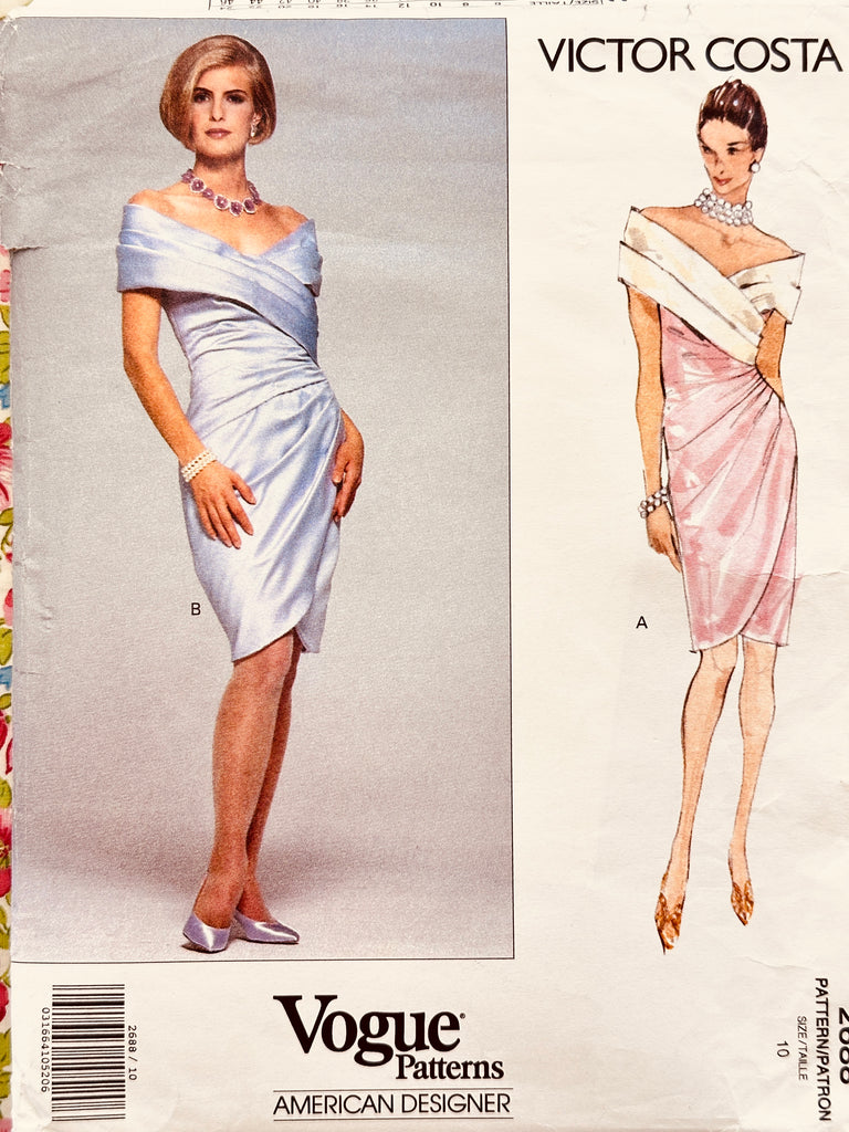 EVENING DRESS: Vogue American Designer Sewing Pattern Victor Costa 1991 Size 10 Complete FF *2688