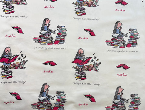Modern Fabric 2013? Roald Dahl Matilda Quentin Blake Illustrations 68cm Wide