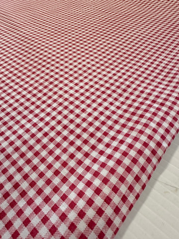 Modern Fabric 2000s Quality Sheridan Cotton Sheeting Red White Gingham 100cm Wide