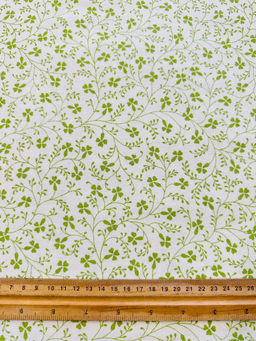 FAT QUARTER: Vintage Fabric 1980s Laura Ashley Green Leaf 50cm x 50cm