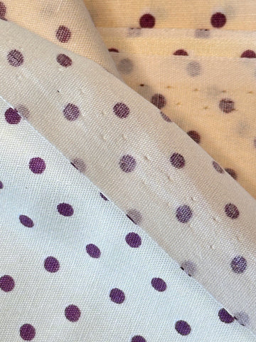 Modern? Vintage 80s? Fabric Sweet Tiny Dark Lavender Dots on Cream Quilt Cotton 112cm Wide