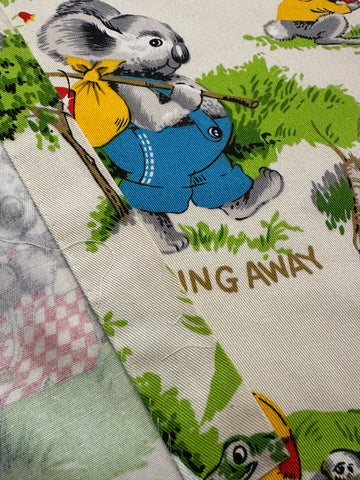 REMNANT Vintage Fabric Soft Furnishing Cotton Blinky Bill 1980s Pin Hole 49cm x 49cm