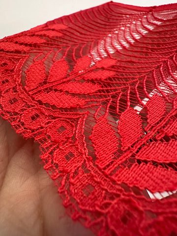 Vintage Trim Synthetic Lace 80s? 90s? Tomato Red Lingerie 85mm Wide