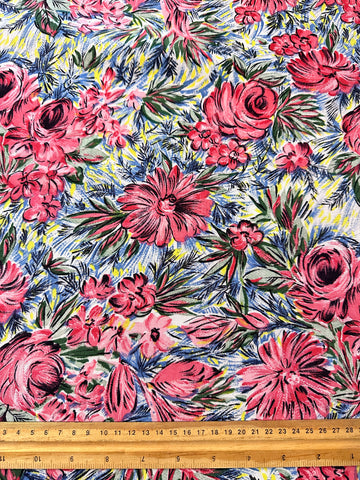 LAST 1/2m: Vintage Fabric 50s Magical Tropical Cotton 88cm x 50cm