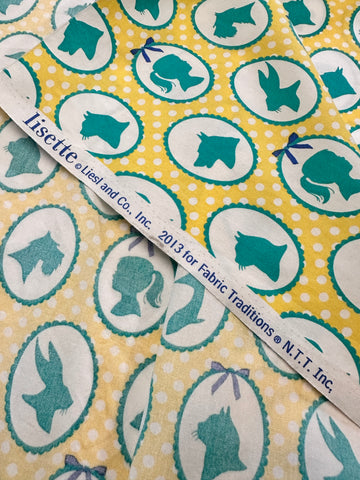 Modern Fabric 2013 Lisette Liesl & Co Yellow Teal Cotton Poplin 108cm x 50cm
