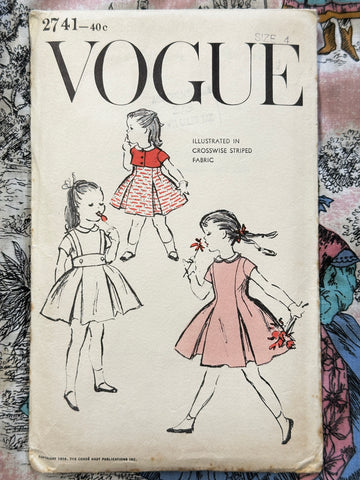 ONE PIECE DRESS, BOLERO & HALTER: Vogue Sewing Pattern 1957 Size 4 Complete *2741