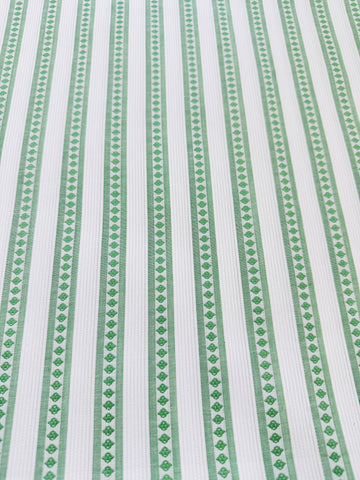 Vintage Fabric 1950s 1960s Cotton Pique w/ Fancy Weave Stripe 88cm Wide