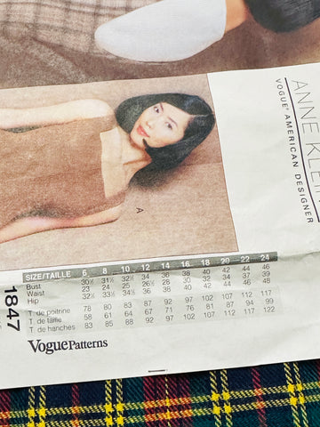 VEST & TOP: Vogue American Designer Sewing Pattern Anne Klein 1996 Sizes 12-16 Unused Complete *1847