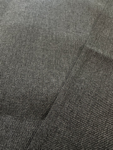 LAST PIECE Vintage Fabric Soft Wool 1980s? Dark Charcoal Suiting 128cm x 50cm