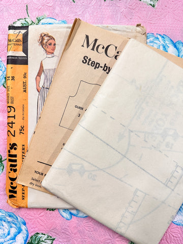 TO-DIE-FOR PANTDRESS or DRESS: McCall’s Sewing Pattern 1970 Size 14 Bust 36 Unused FF *2419