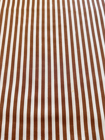 Vintage Fabric 1950s 1960s? Classic Chocolate Stripe on Crispy Cotton 88cm Wide