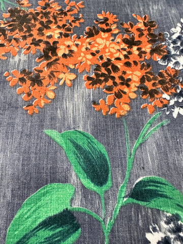 REMNANT Vintage Fabric Crisp Cotton 1950s MCM 44cm x 38cm