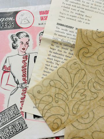 BRAIDING DESIGNS: Rare Paragon Transfers Pattern 1940s  *Number 258