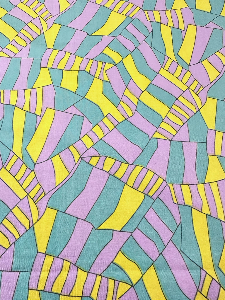 Vintage Fabric 1960s Pure Abstraction Mod Cotton 88cm Wide