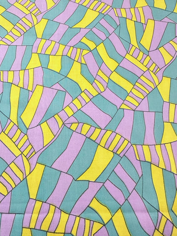 Vintage Fabric 1960s Pure Abstraction Mod Cotton 88cm Wide