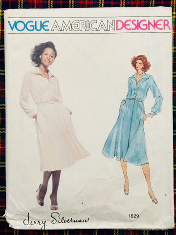 DRESS: Vogue American Designer Sewing Pattern Jerry Silverman 1970s Size 10 Unused Complete *1829