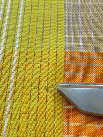 FAT QUARTER Vintage Fabric 70s 80s Bright Woven Plaid Cotton 56cm x 50cm