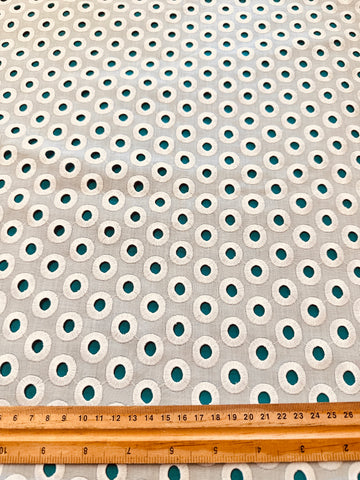 Vintage Fabric 60s 70s Light Weight Cotton Swiss? Eyelet 124cm Wide