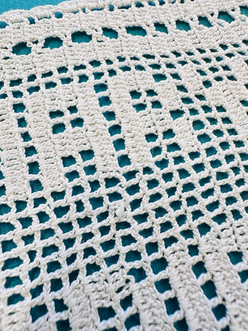Vintage Hand Crochet Centenary of Victoria Doily 31cm x 12cm
