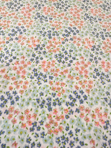 LAST PIECE Vintage Fabric 1960s All Over Small Fresh Flowers Cotton 88cm x 50cm