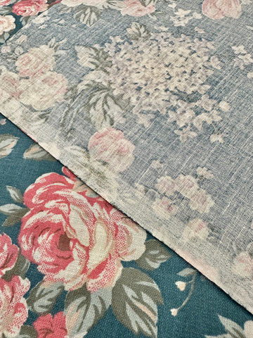 Modern Fabric 2000s Quality Cotton Pink Flowers on Teak 100cm Wide