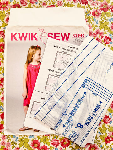 GIRL’S DRESS: Kwik Sew Sewing Pattern 2012 Sizes XXS-XS-S-M-L Complete FF *K3940