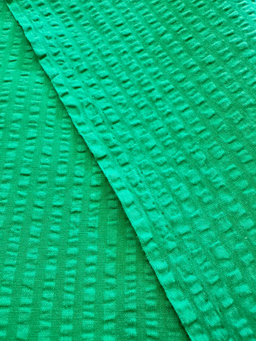 Vintage Tablecloth Unused Cotton Blend 1970s? 80s? Apple Green Seersucker 136cm x 172cm