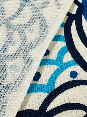 Vintage Fabric 1960s 70s Op Art Spirograph Cotton 108cm Wide