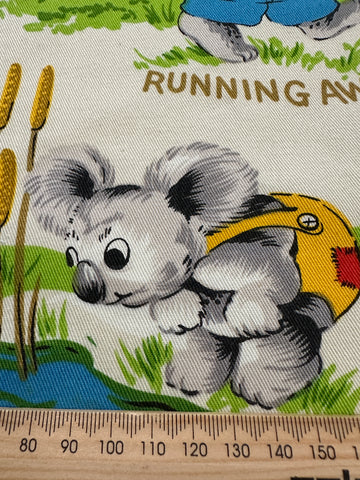 REMNANT Vintage Fabric Soft Furnishing Cotton Blinky Bill 1980s Pin Hole 49cm x 49cm