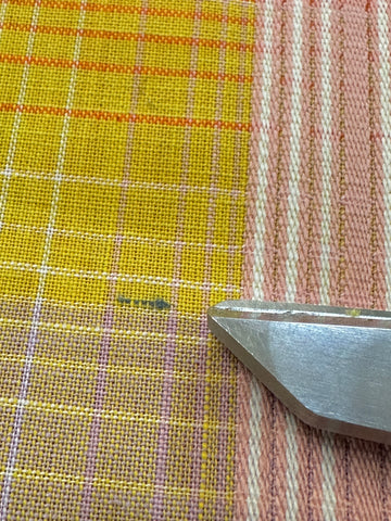 FAT QUARTER Vintage Fabric 70s 80s Bright Woven Plaid Cotton 56cm x 50cm