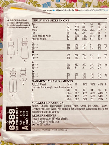 GIRL’S DRESS, ROMPER + JUMPSUIT: New Look Sewing Pattern Tweens Easy 2015 Sizes USA 8-16 Complete FF *6389