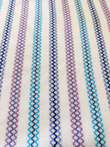 Vintage Fabric 60s 70s Cotton Fancy Weave Waves 86cm Wide