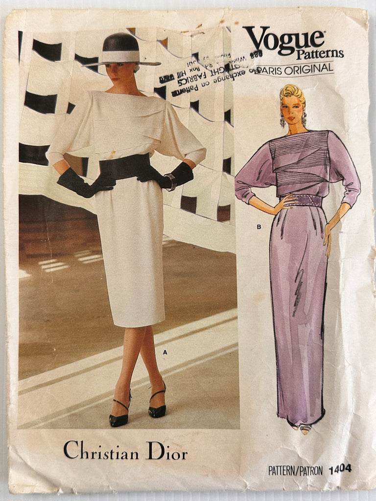 CHRISTIAN DIOR DRESS: Vintage Vogue Paris Original mid-80s Sz 12 *1404