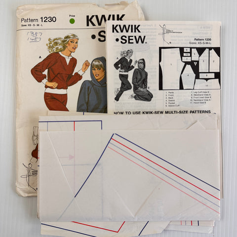 JOGGING SUIT: Vintage Sewing Pattern Kwik Sew 1983 Sz XS-L *1230