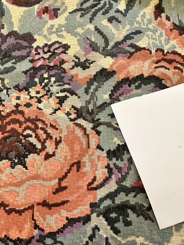 1.5m LEFT: Vintage Fabric 1980s Amazing Faux Tapestry Cotton 112cm Wide