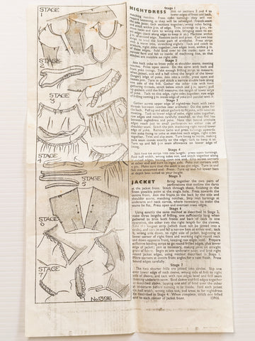 NIGHTDRESS & JACKET: Woman's Day Sewing Pattern 1950s Size 32 Bust Complete *13916